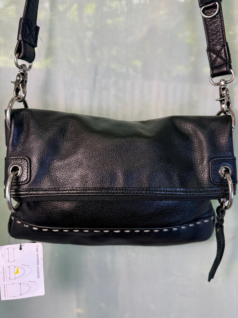 Clarks Black Leather 5 Way Convertible Crossbody Bag New With Tags